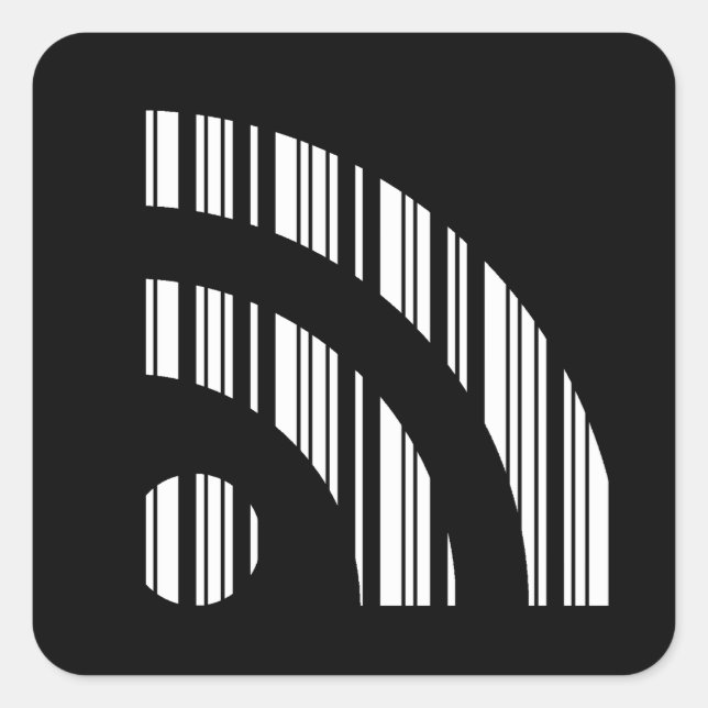 RSS GEFÜTTERT BAR CODE Logo Barcode Muster Design Quadratischer Aufkleber (Vorderseite)