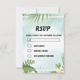Rstic Bontanical simple RSVP Karte