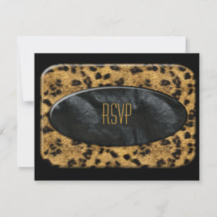 RSVP à l'invitation Black Gold Animal Leopard