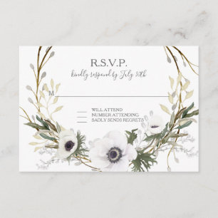 RSVP Anemone Floral BOHO Twig Wreath Aquarelle