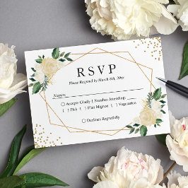 RSVP-Antwort auf die Hochzeitsfeier mit goldfarben RSVP Karte