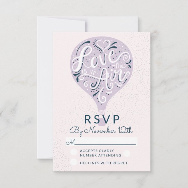 RSVP-Antwort auf die Liebe Lavender Wedding RSVP Karte (Vorderseite)