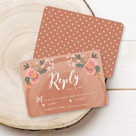 RSVP-Antwort auf die Rustikal-Blumenhochzeit von B RSVP Karte