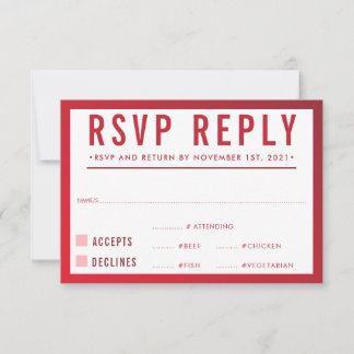RSVP-ANTWORT-MODERNE rote burgunderrote Farbverlau RSVP Karte