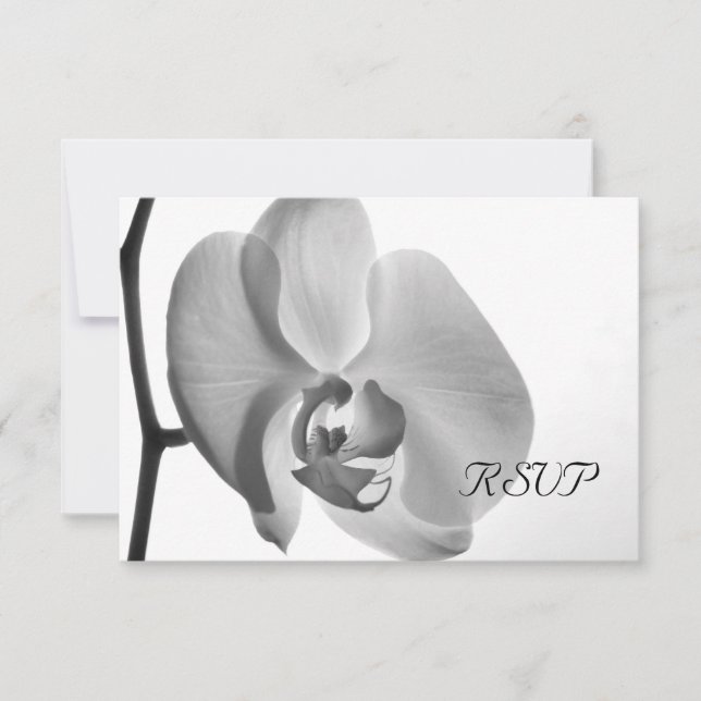 RSVP-Antwortkarte für die White Orchid-Hochzeit RSVP Karte (Vorderseite)