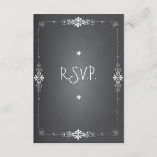 RSVP-Antwortkarte für Hochzeiten auf Chalkboard RSVP Karte