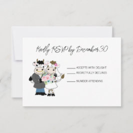 RSVP-Antwortkarte für Kuh-Niedliches Paar RSVP Karte
