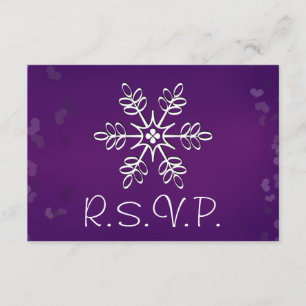 RSVP-Antwortkarte für lila Snowflake-Hochzeit RSVP Karte
