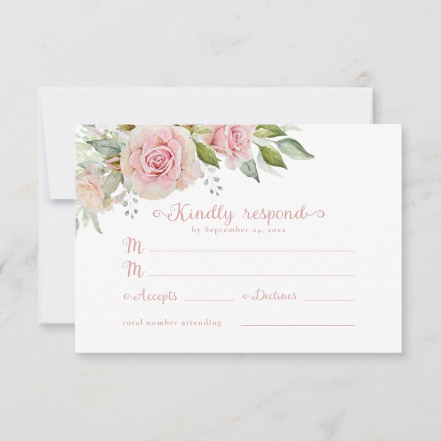 RSVP-Antwortkarte für Rosa Blumenzwiebeln RSVP Karte (Vorderseite)