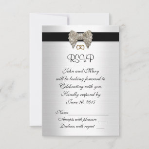 RSVP-Antwortkarte schwarz und weiß Einladung