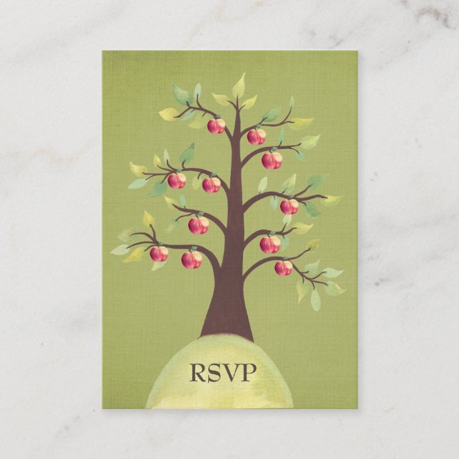RSVP Apple Tree Watercolor Nature Wedding Cartes (Devant)