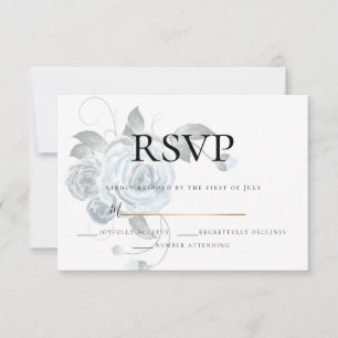 RSVP Aquarelle Dusty Blue Floral Mariage