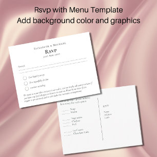 RSVP avec Modèle de menu Ajouter ses propres coule