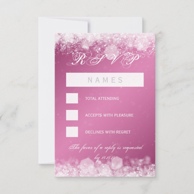 RSVP Baby shower nuit étincelante rose (Devant)