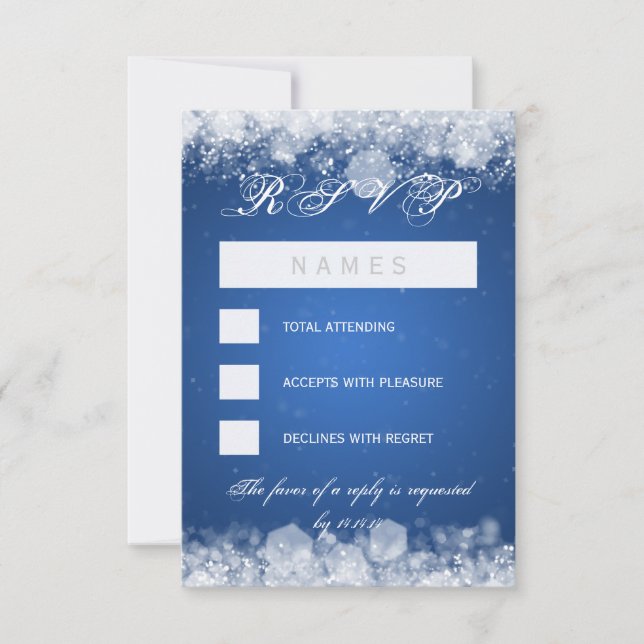 RSVP Baby shower nuit étincelle bleu (Devant)