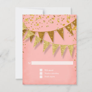 RSVP Bannière moderne Pennant avec Parties scintil