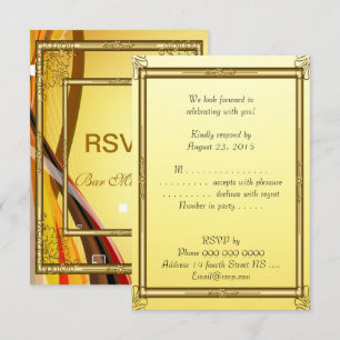 RSVP Bar Mitzvah Einladung Gold 2