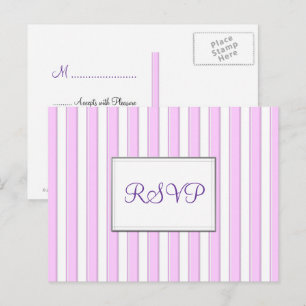 RSVP Benutzerdefinierte rosa Streifen Postkarte