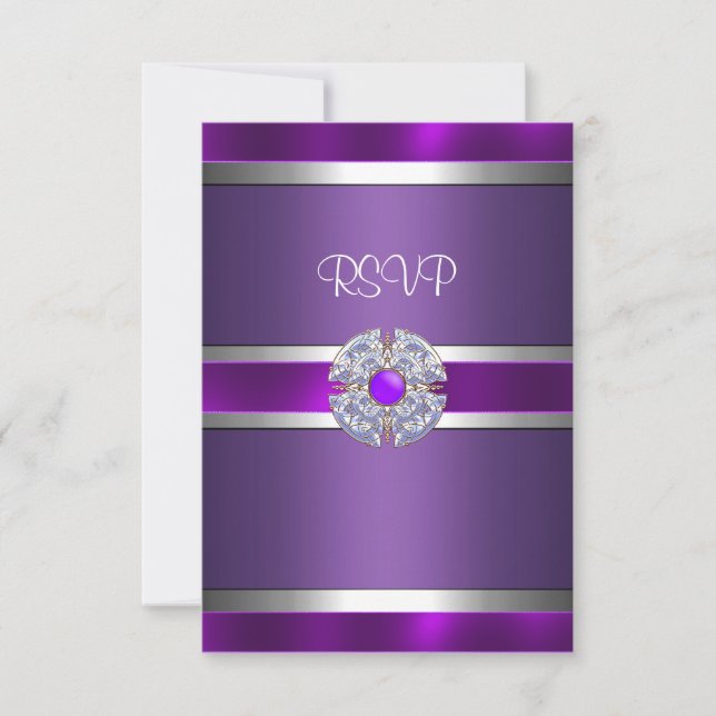 RSVP Bijoux violet argent Trim Anniversaire fête 3 (Devant)