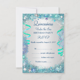 RSVP Bleu Sous La Mer Quinceanera 15e Anniversaire