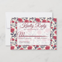RSVP-Blume für niedliche Rose RSVP Karte
