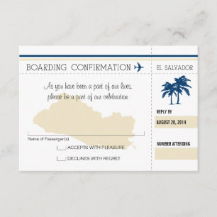 RSVP-Boarding-Pass nach El Salvador Einladung