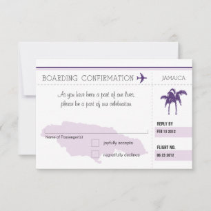 RSVP-Boarding-Pass nach Jamaika RSVP Karte
