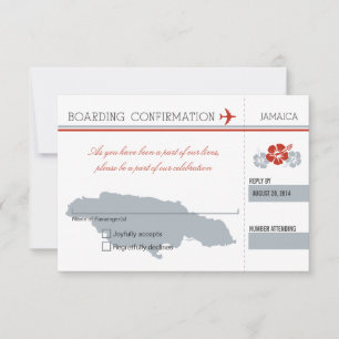 RSVP-Boarding-Pass nach Jamaika RSVP Karte