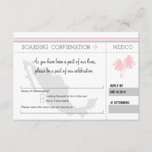 RSVP-Boarding-Pass NACH MEXICO Einladung