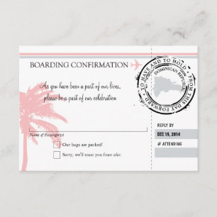 RSVP Bordkarte nach Dominikanische Republik Einladung