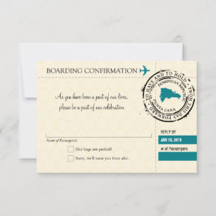 RSVP Bordkarte nach Dominikanische Republik Karte