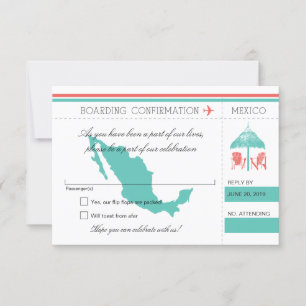 RSVP Bordkarte nach Mexiko Karte