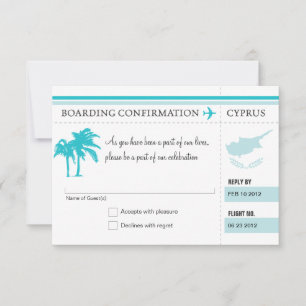 RSVP Bordkarte NACH Zypern Karte