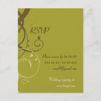 RSVP Brown/OLIVE POUR Faire-part de mariage