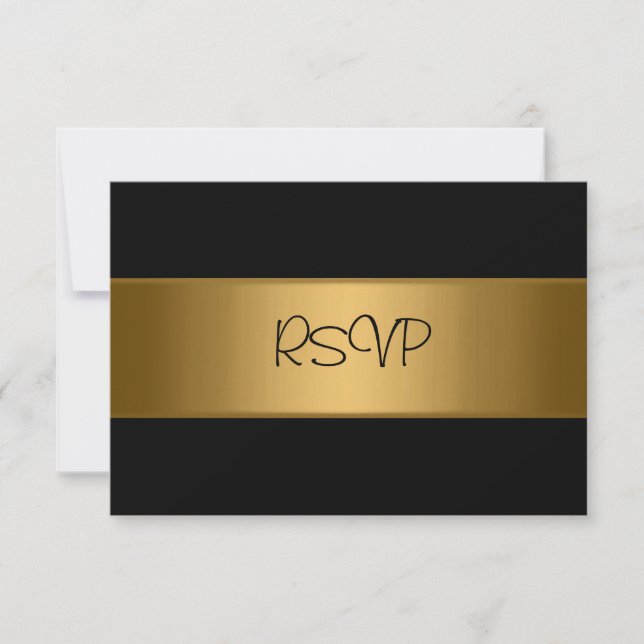 RSVP Card Alle Veranstaltungen Elegante Black Bron (Vorderseite)