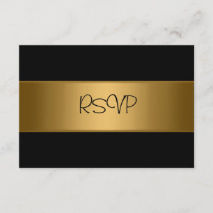 RSVP Card Alle Veranstaltungen Elegante Black Bron Karte