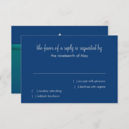 RSVP Card Aquamarin und Blue Ombre Star Einladung
