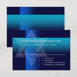 RSVP Card Blau und Türkisch auf jeder Farbe Karte