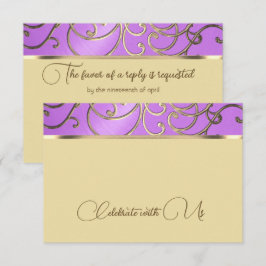 RSVP Card Elegante Orchid und Gold Filigree Einladung