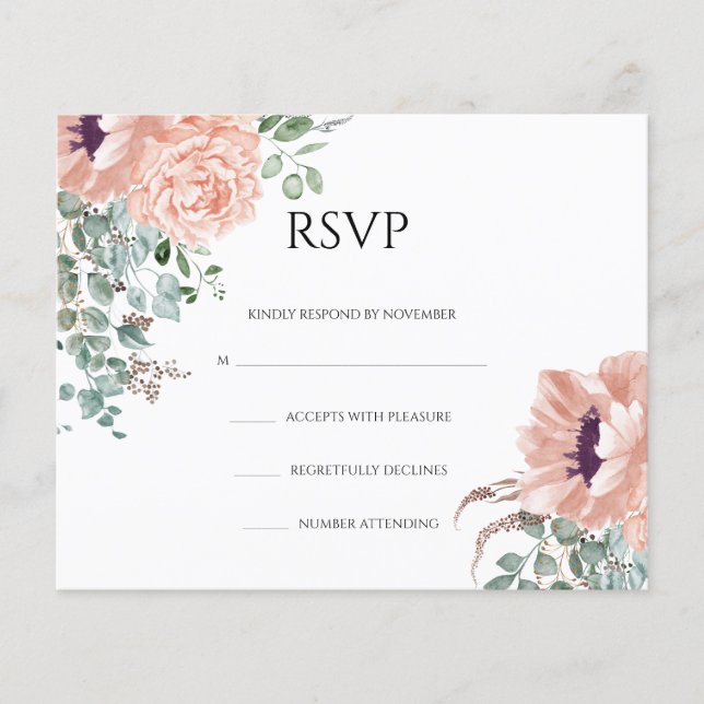 RSVP Card-Flyer für Blumenzehen Flyer (Vorne)