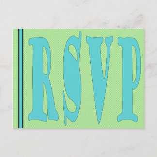 RSVP Card-GreenAqua Einladungspostkarte