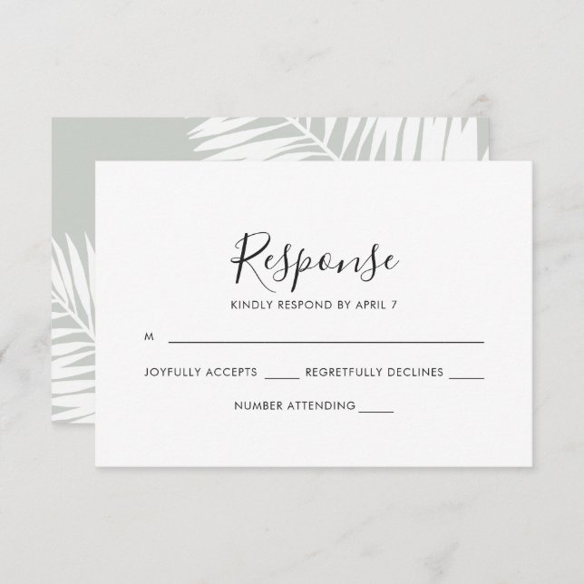 Rsvp Card in Minze (Vorne/Hinten)