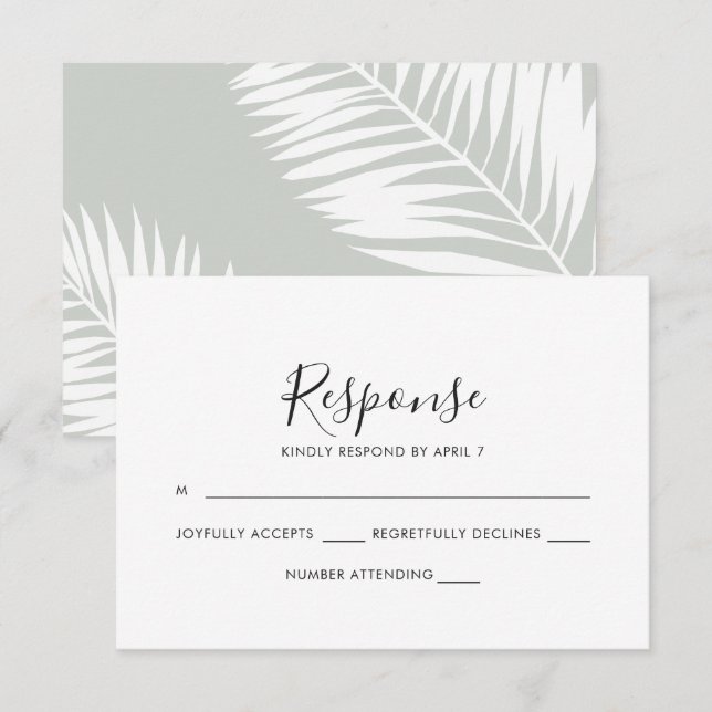 Rsvp Card in Minze Karte (Vorne/Hinten)
