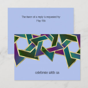 RSVP Card Lila Aquamariner Grüner Star von David Einladung