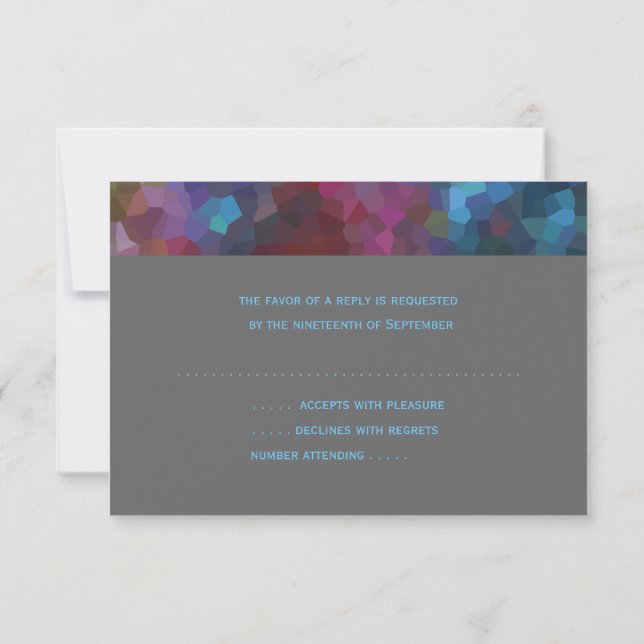 RSVP Card Lila Blue Gray Abstract Design (Rückseite)