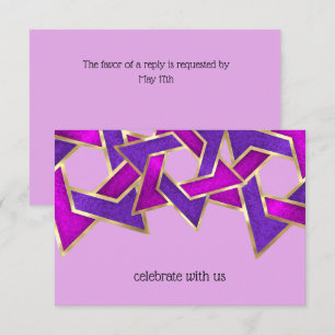 RSVP Card Lila rosa Stern David Color Einladung