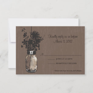 RSVP Card Mason Jar and Fireflies Karte
