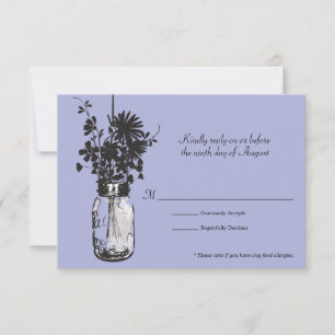 RSVP Card Mason Jar und Wildblumen