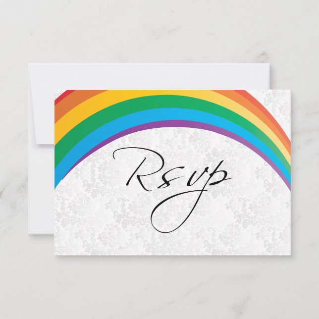 RSVP Card Rainbow Gay Wedding Einladung (Rückseite)