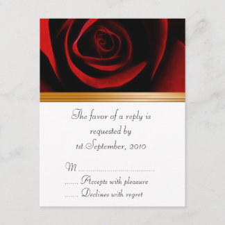 RSVP-Card-Rose sind rot RSVP Karte